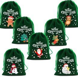 Gift Wrap sale 5Pcs Lot Xmas Velvet Bags Small Candy Bag Drawstring Pouch Christmas Party Favour Boutique Jewellery Packaging 231018