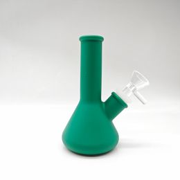 Silicone Hookahs bong Colour Beaker Design Water Pipe Rigs With 14mm Glass Bowl downstem Unbreakable bongs pipe