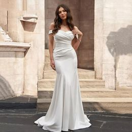 Mermaid Wedding Dresses For Sweetheart Off Shoulder Sleeveless Bridal Gowns Button Floor Length Vestidos De Novia