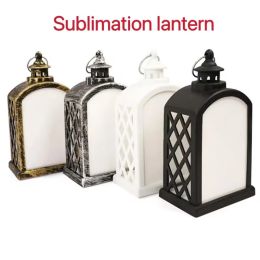 LED Sublimation Christmas Lanterns Fireplace Lamp Handheld Light Double Sided for Home and Outdoor Decorations Ups New