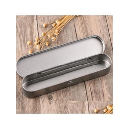 Party Favour 100Pcs/Lot Empty Pen Box Tin Storage Sier Pencil Case Organiser For Needle Metal Containers 331Qh Drop Delivery Home Gar Dheub