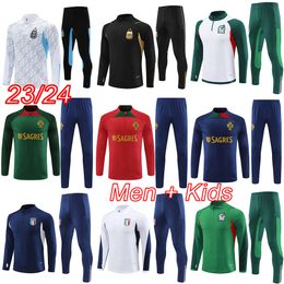 2023 2024 PortUgal GerMany Soccer Tracksuit Men and Kids Kit 23 24 ItAly MexIco Adult Football Training suit ArgeNtina Child Jogging Tracksuits Sportswear