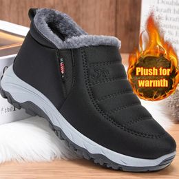 876 kar artı erkekler için beden sıcak kürk kış erkek unisex ayak bileği botları su geçirmez ayakkabı erkek ayakkabı iş ayakkabıları 231018 s