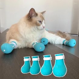 Dog Apparel Silicone Anti-biting Cat Shoes Boots Bath Washing Claw Cover Foot Covers Pet Protector Adjustable Anti-Scratch