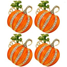 Dinnerware Sets 4 Pcs Autumn Napkin Buckle Banquet Holders Tables Alloy Thanksgiving Pumpkin Ring