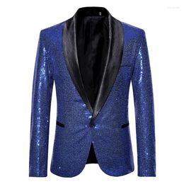 Men's Suits Performance Dress Gold Sequin Blazer High-end Elegant Blazers Solid Color Suit Jacket Banquet Stage Party Tuxedo Host