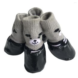 Dog Apparel 4pcs/lot Winter Warm Socks Anti-Slip Rain Snow Boots Waterproof Puppy Chihuahua Dogs Shoes Booties For Small Large