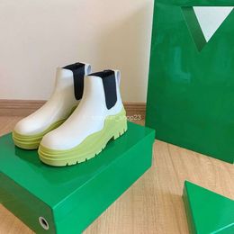 Botteega High Soled 10cm Venetas Family b New Botega Version Couple Large Thick Designer Chimney Green Tube Boots 16cm Boot 22cm QS17