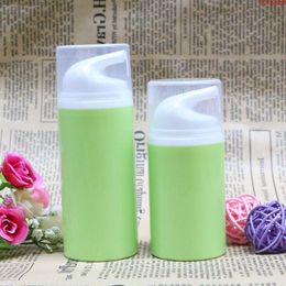 Green Empty Airless Pump Plastic Bottles 50ml 80ml Emulsion Bottle Lotion On Travelling Cosmetic Packaging 10pcs/lot Free Shipgoods Bwrop