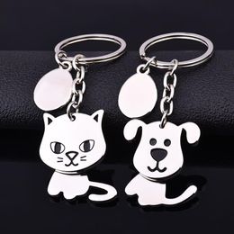 50pcs lot 360-revolving cat keychain cute key ring for women dog key chain key holder portachiavi bag charm 277Z