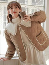 Women's Trench Coats WDMSNA Ruffles Doll Collar Parkas Jacket Vintage College Style Coat Female Single Breasted Short Parka Winter Clothes