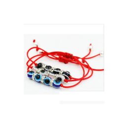 Charm Bracelets 10Pcs/Lot String Evil Eye Lucky Red Cord Adjustable Rope Thread Braided Bracelet Gift Jewelry Bracelets Dhllu