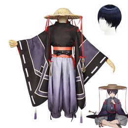Scaramouche Cosplay Genshin Impact Costume Wig Deep Blue Hair Wanderer Storey Kimono Suits Genshin Cosplay Costumes for Unisexcosplay