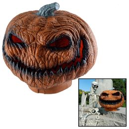 Other Event Party Supplies LED Plastic Scary Haunted Mask Pumpkin Light Lamp For Indoor Outdoor Halloween Party Interesting Decoration 231017