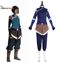 Avatar Korra Cosplay Costume Outfits Adult Halloween Carnival Suit Top Pants Cosplay Suit Korra Cosplay Blue Suit Plus SizeCosplay