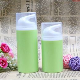 Green Empty Airless Pump Plastic Bottles 50ml 80ml Emulsion Bottle Lotion On Travelling Cosmetic Packaging 10pcs/lot Free Shipgoods Mxhqd