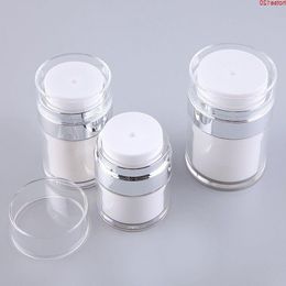 New 15g 30g 50g Empty Acrylic Cream Jars Cans Pot Top Press Style Vacuum Bottle Sample Vials Airless Cosmetic Container 6pcs/lotgoods Aurmw