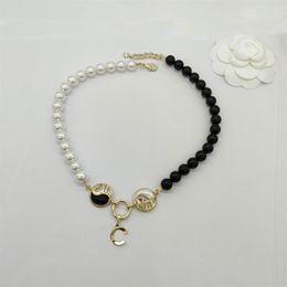 2023 Luxury quality charm brooch pendat necklace with black and white design have box stamp PS38772253