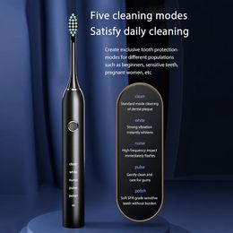 Toothbrush GeZhou 310 Sonic electric toothbrush Rechargeable Automatic with 16pcs Replacement Brush Head 231017