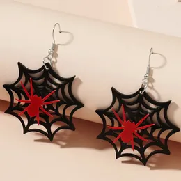 Dangle Earrings Halloween Punk Red Spider Web Drop For Women Black Ghost Pumpkin Bat Tassel Earring Festival Party Charms Jewellery Gift