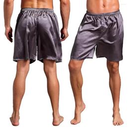 Men's Sleepwear Color Bottoms Pants Simulated Men Boxers Solid Casual Silk Shorts Satin Home Pajamas Sleep Pyjamas Nightwear