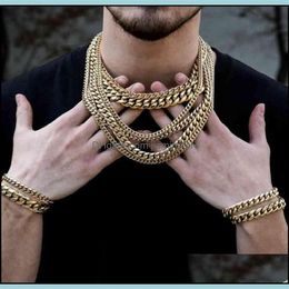 Pendant Necklaces & Pendants Jewelry Miss Hip Hop Men Women 14K 18K White Mticolor Gold Plated Cz Diamond Iced Out Cuban Link Chai2992