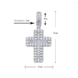 Chains Sparkling CZ Cross Pendant Necklace Iced Out Bling Cubic Zirconia Paved For Women Men Jewelry