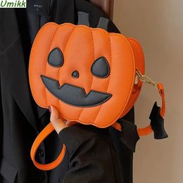 Evening Bags est Funny Pumpkin Crossbody Bag PU Leather 3D Cartoon Halloween Messenger Novelty Purse for Women Cute Demon Handbag 231017