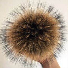 BeanieSkull Caps 100% natural fur pompom raccoon fur pom for hat beanies DIY Fur Pompon For Caps Bags Scarf Accessories 231017