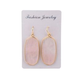 SEVENSTONE 2020 New Reiki Quartz Dangle Fashion Crystal Earrings Natural Stone Black Onyx Boho Earring Gifts for Women Jewelry249Y