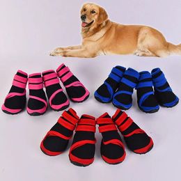 Dog Apparel Waterproof Boots Outdoor Rain Running Shoes For Medium Large Dogs With Fastening Straps And Rugged Anti-Slip Sole