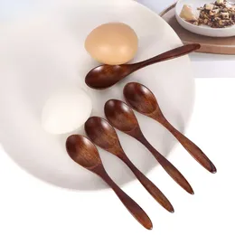 Spoons Cooking Natural Spoon Accessories Tableware Kitchen Wood Bamboo Teaspoons Coffee Utensil For Dessert Teaspoon