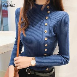 Women's Sweaters Women Knitted Winter Pullovers 2023 Fashion Long Sleeve White Black Sweaters Turtleneck Korean Clothes Elegant Pink Ladies TopsL231018
