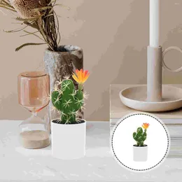 Decorative Flowers Miniture Decoration Simulation Cactus Artificial Bonsai Potting Potted Adornment Small Figurine Cartoon