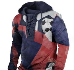 Customized Tees & Polos 021 Color blocking football print Hoodie Loose Sweater Long sleeved Coat