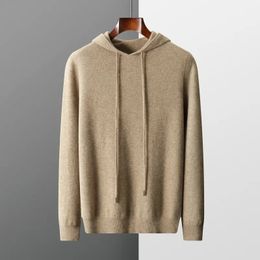 Mens Sweaters MVLYFLRT Onepiece readytowear Hoodie 100% Merino Wool Knitted Sweatshirt Autumn Winter Casual Large Top Long Sleeved 231017