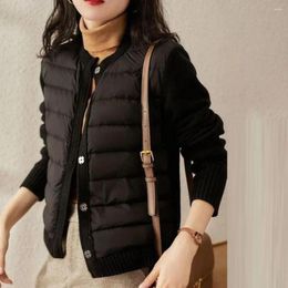 Women's Trench Coats Thin Knited Cardigan Parkas Sweater Casual Minimalism Down Single-breasted Autumn Winter Lady Top Jacket Clothes For