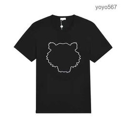 T-Shirts Kenzo T-shirt Mens Designer T Shirt Womens TShirt Summer Streetwear Short Sleeve Tiger Head Embroidery with Letters Printing Loose Trend T Shirt 1L86