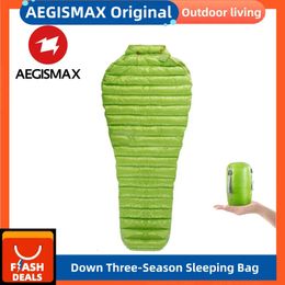 Sleeping Bags AEGISMAX MINI Outdoor Camping Ultralight Sleeping Bag 800FP 95% Goose Down Mummy Three-Season Down Sleeping Bag Outdoor Lazy Bag 231018