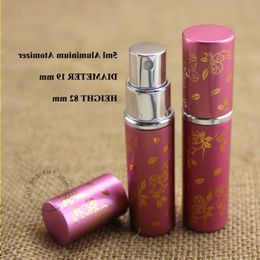 50pcs/lot High Quality 5ml Aluminium Perfume Spray Bottle 1/6OZ Refillable Atomizer Empty Pocket Mini Travel Pot Dehle