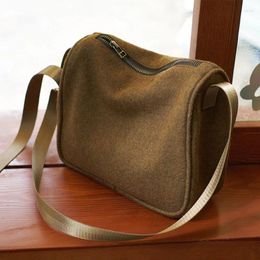 Evening Bags High Quality Natural Real Wool Women Casual Small Size Satchel Shoulder Bag Lady Simple Design Everyday Messenger