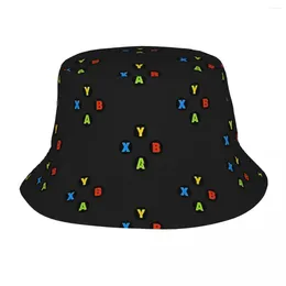 Berets Girl Bucket Hats Game Controller Buttons Spring Headwear Foldable Camping Fishing Cap Bob Hat Drop