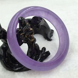 Chinese Beautiful Natural Lavender purple Jade Gems Bangle Bracelet 64MM153C