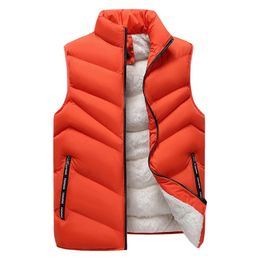 Men's Vests Cotton Jacket Autumn Winter Solid Color Vest Pocket Sleeveless Parka Loose Simple Commuting 231018