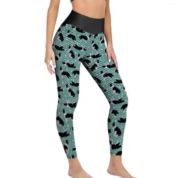 Active Pants Dog Print Yoga Border Collie Gym Leggings Push Up Seamless Sport Lady Aesthetic Graphic Legging Gift Idea