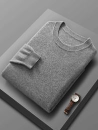 Men's Sweaters Spring Autumn Pure Merino Wool Pullover Sweater Men Oneck Longsleeve Cashmere Knitwear Female Clothing Grace