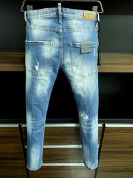 Italian fashion European and American men's casual jeans high-end washed hand polished quality Optimised 990504