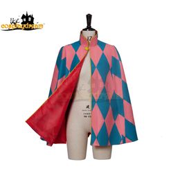 Howl Cosplay Costume Howl's Moving Castle Howl Only Coat Pink Diamond Cloak Jacket Halloween Costume for MenCosplay