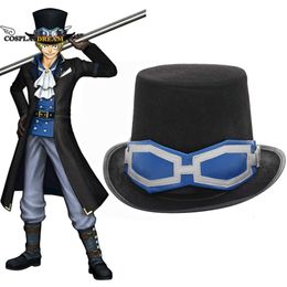 Anime One Piece Sabo Cosplay Hat Sabo Cosplay Black Flat Hat One Piece Cosplay Prop Accessories