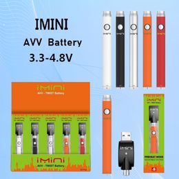 Best Original Imini 380mah variable voltage preheating battery e cigarette 510 thread for thick oil vape cartridges 3.3-3.8-4.3-4.8v for Vapour in Display Box Vapour